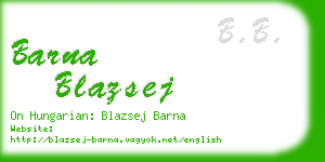 barna blazsej business card